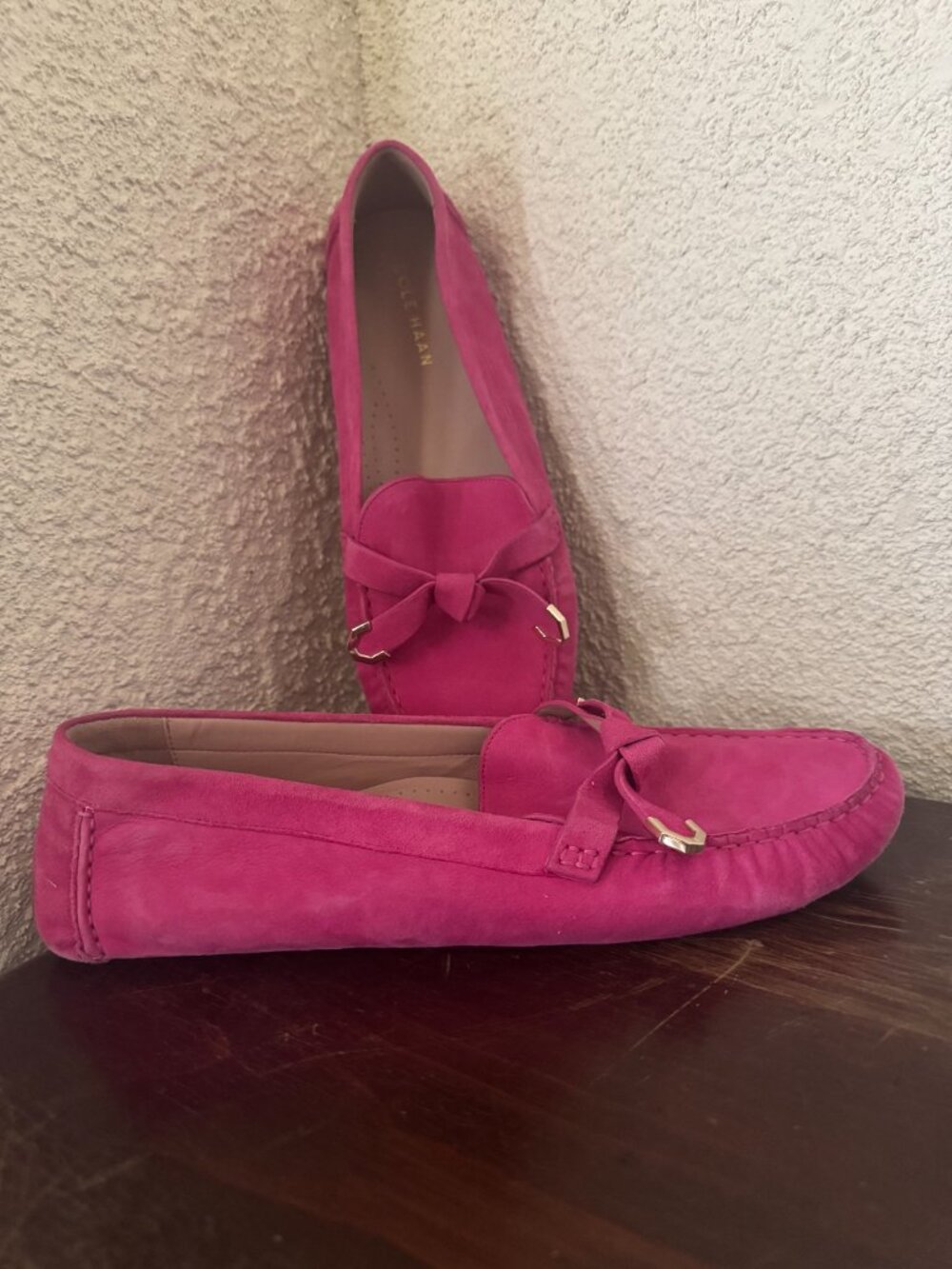 Cole Haan Pink Suede Driving Loafers / Moccasins Size 11B